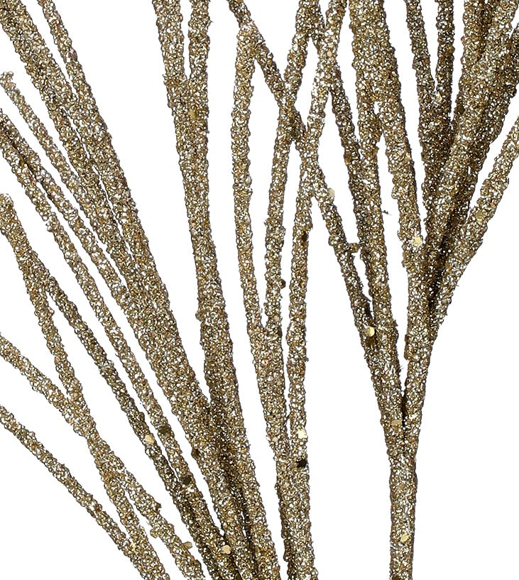 28" Champagne Micro Beaded Sequin Grass Spray