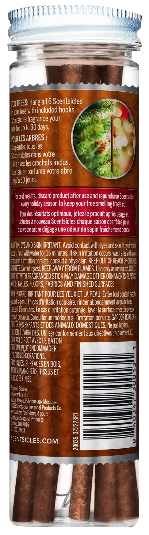 Fragrance-Infused Paper Sticks. Set of 6 scented ornaments that smell like Two Dashes of Cinnamon.