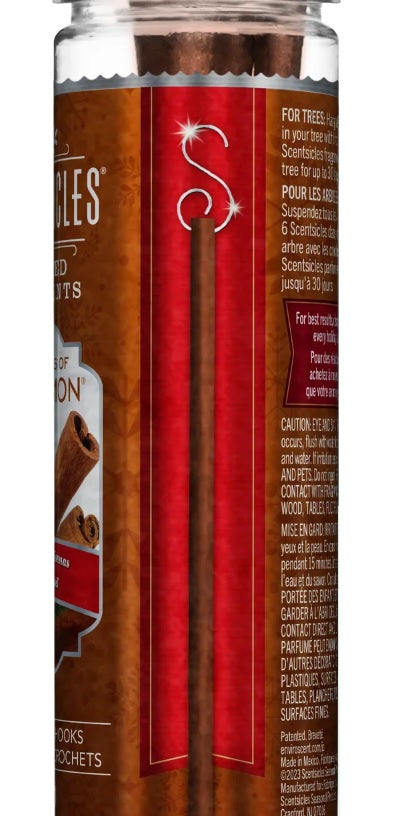 Fragrance-Infused Paper Sticks. Set of 6 scented ornaments that smell like Two Dashes of Cinnamon.