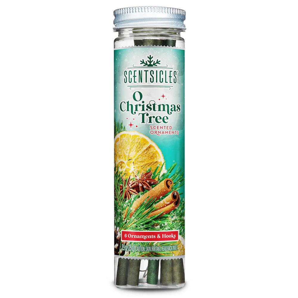 Fragrance-Infused Paper Sticks. Set of 6 scented ornaments that smell like O Christmas Tree.
