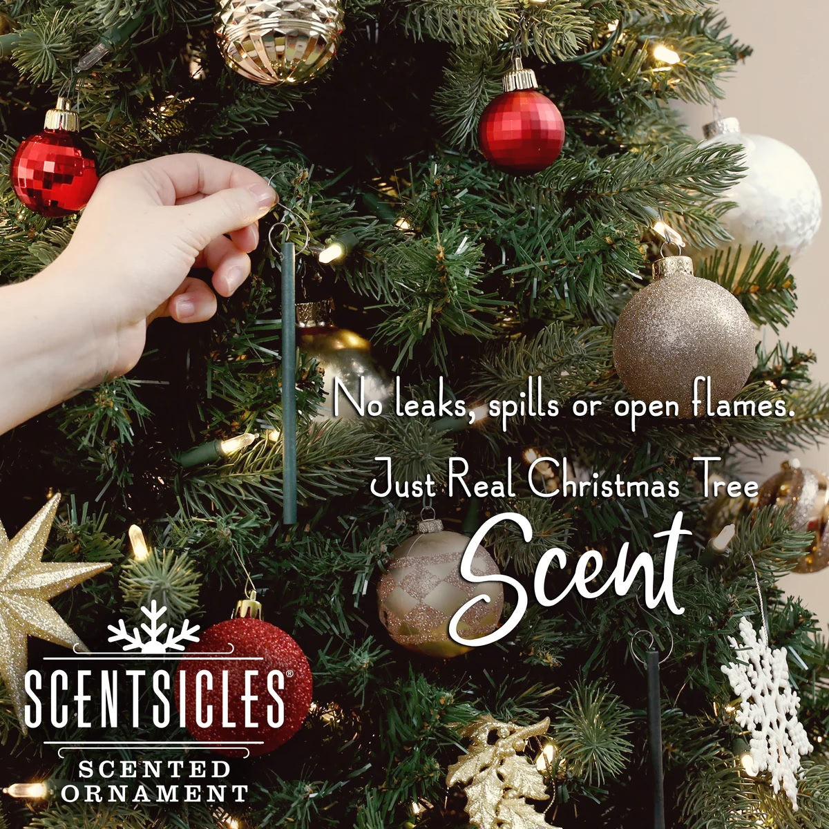 Fragrance-Infused Paper Sticks. Set of 6 scented ornaments that smell like O Christmas Tree.