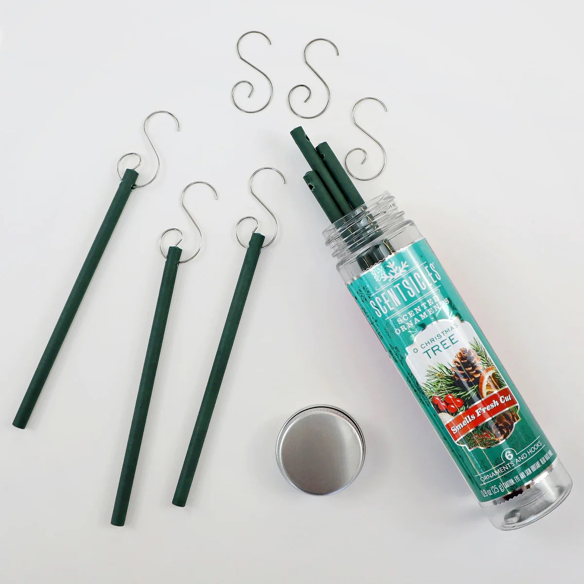Fragrance-Infused Paper Sticks. Set of 6 scented ornaments that smell like O Christmas Tree.