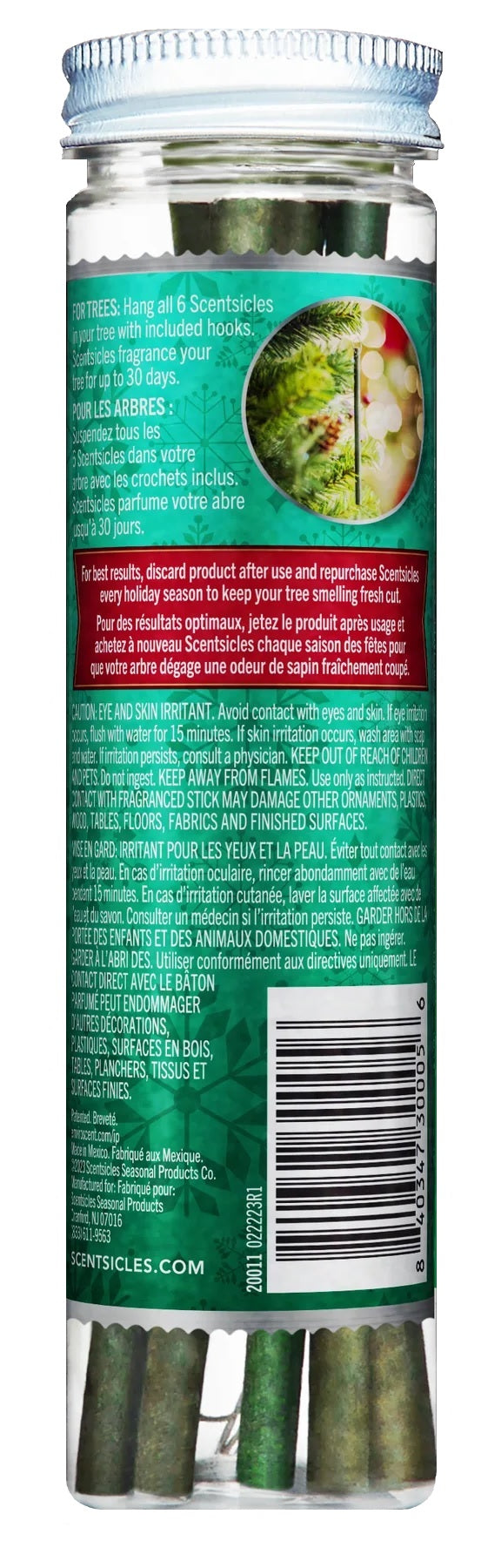 Fragrance-Infused Paper Sticks. Set of 6 scented ornaments that smell like O Christmas Tree.