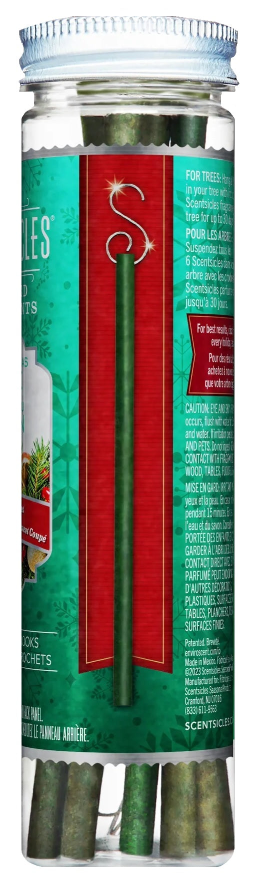 Fragrance-Infused Paper Sticks. Set of 6 scented ornaments that smell like O Christmas Tree.