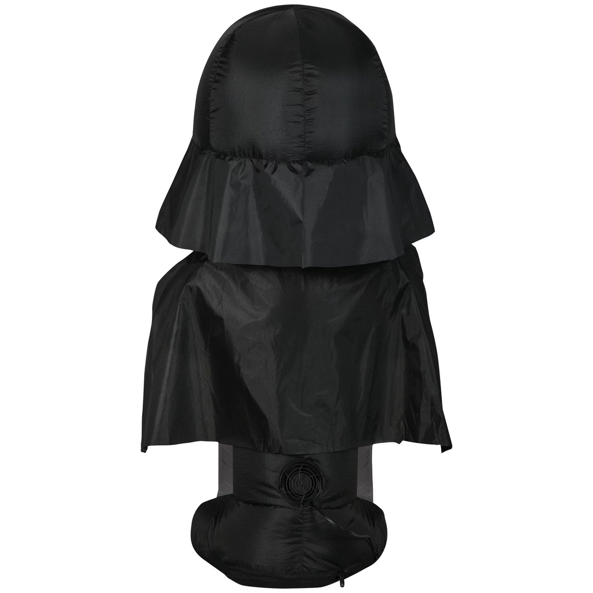 Halloween inflatable shaped like Darth Vader from the Star Wars universe. He's holding a tombstone that reads "I find your lack of treats disturbing." It also features the Galactic Republic's crest logo.