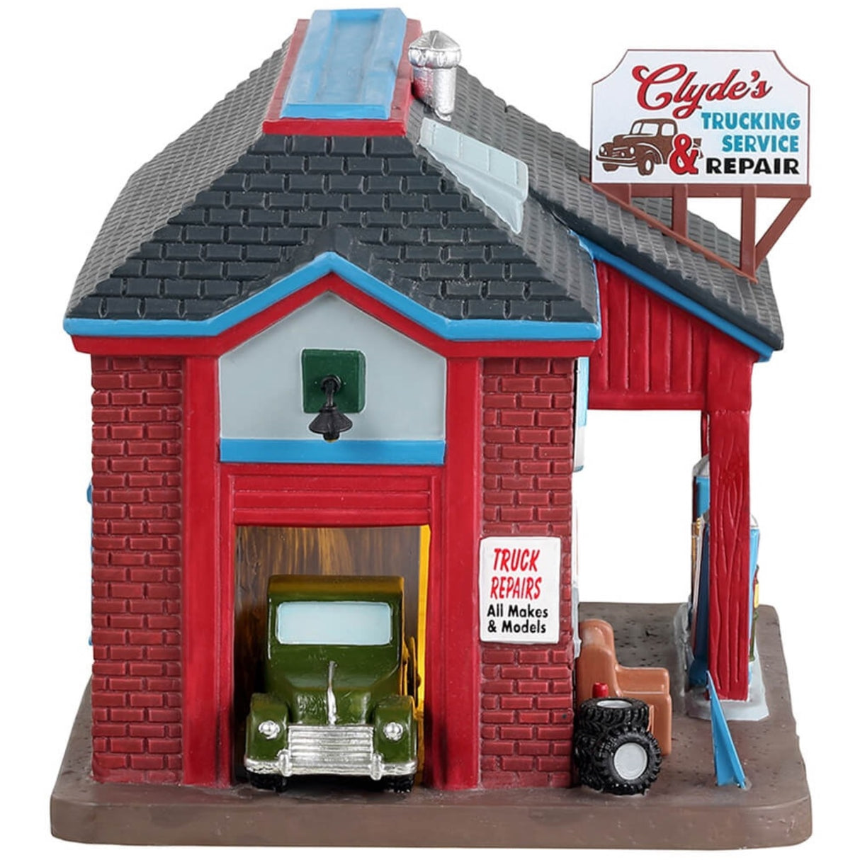 Lemax Harvest Crossing Lighted Building: Clyde's Trucking Service & Repair #35054