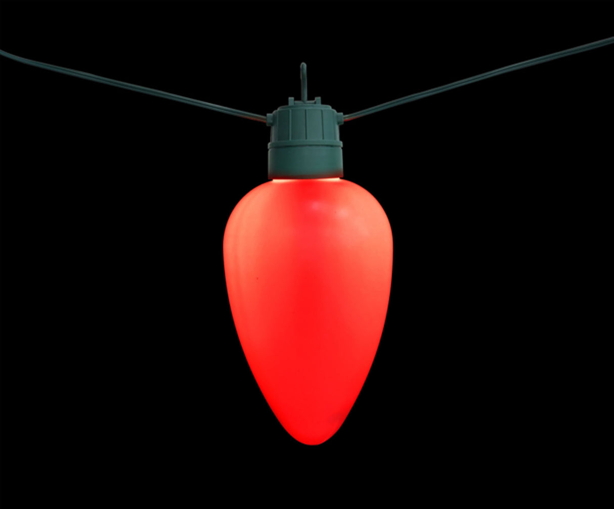 Red jumbo LED light bulb.