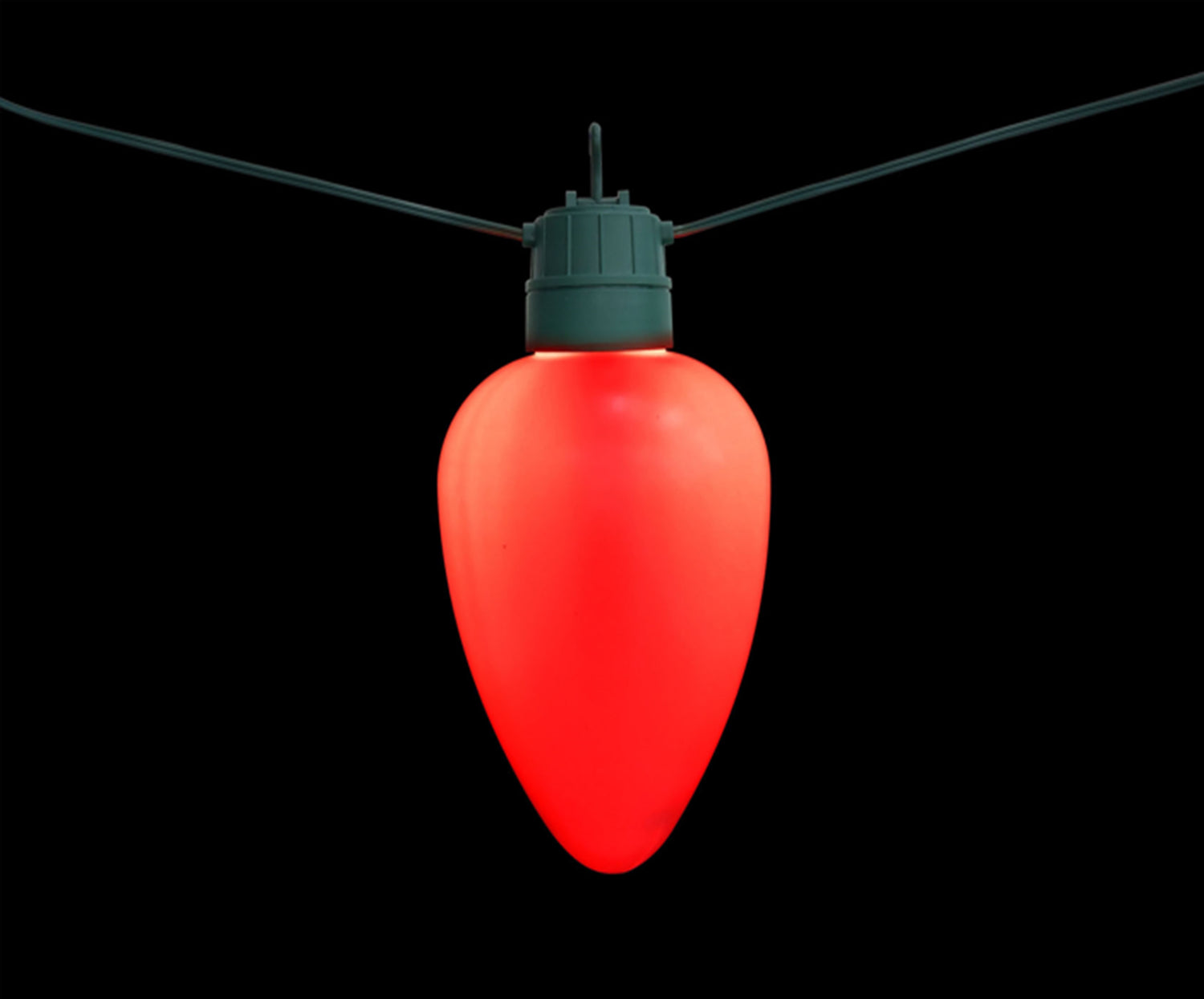 Red jumbo LED light bulb.