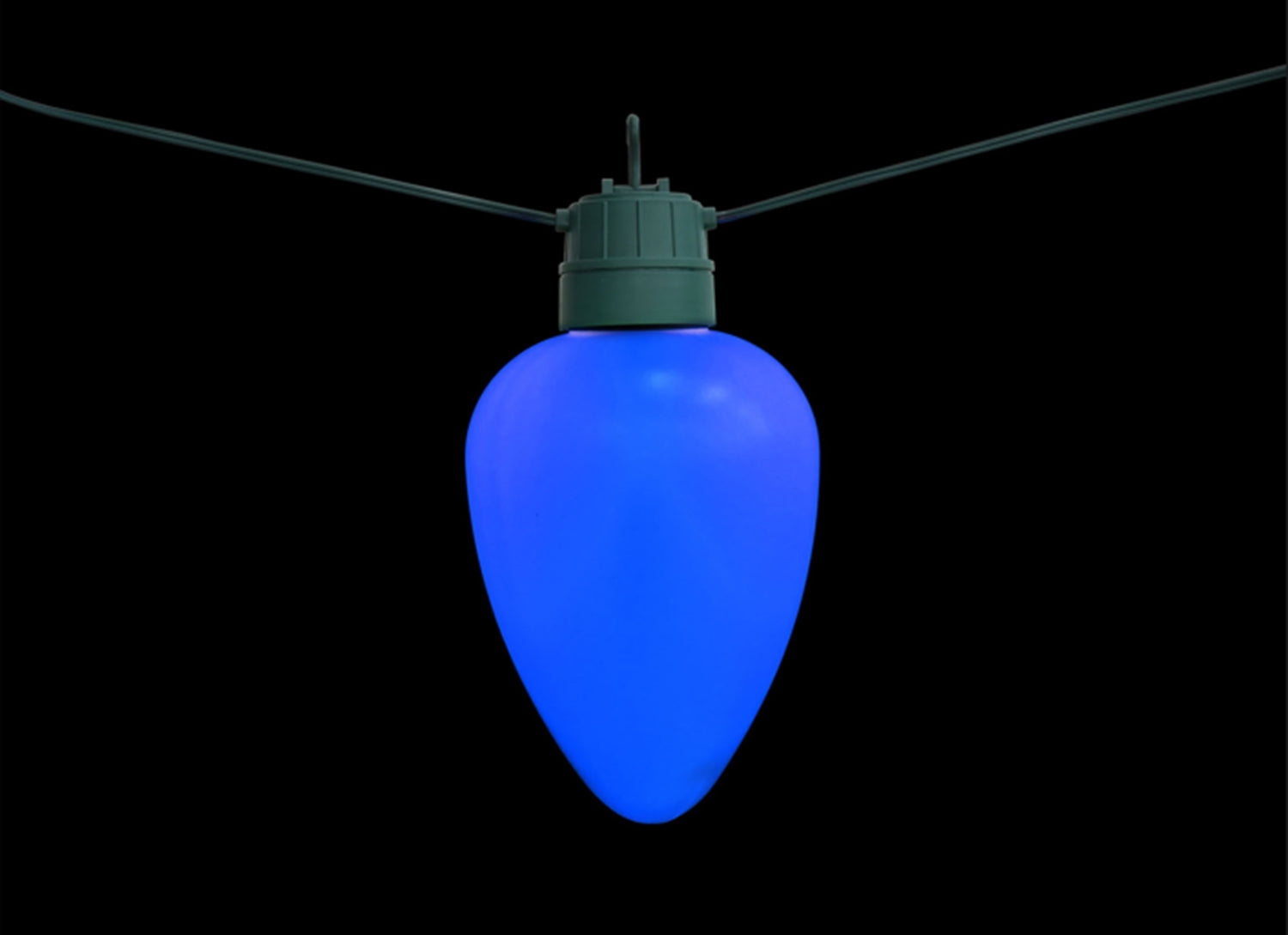 Blue jumbo LED light bulb.