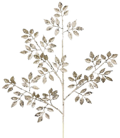 Champagne colored pick spray, designed to look like leaves on branches.