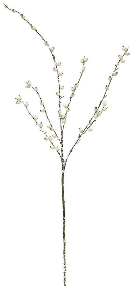 42" Cream & Silver Ice Glitter Special End Berry Spray