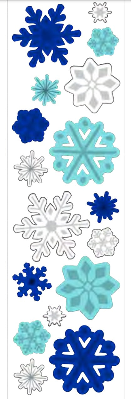 24 Pc. Glitter Gel Christmas Clings