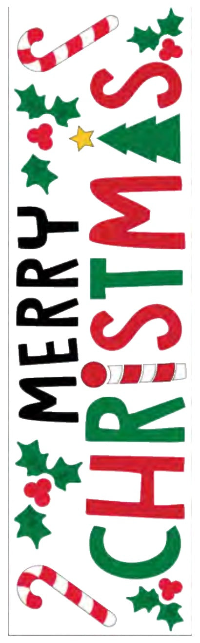 24 Pc. Glitter Gel Christmas Clings