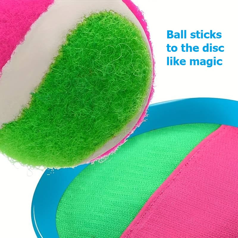 The soft ball sticks to the Velcro disc like magic.