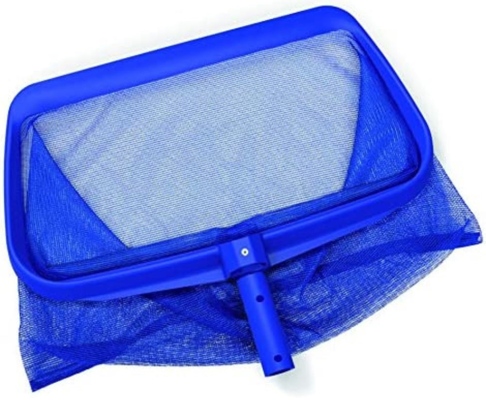 Pool skimmer mesh bag. Handle and border is blue and the mesh bag is blue. Skimmer pole not included.