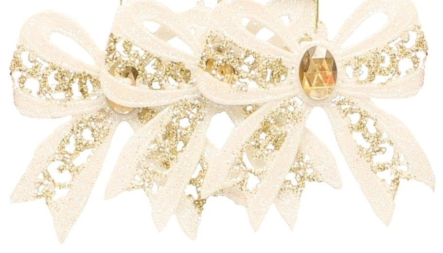 Set of 3 Glitter Bow Ornaments