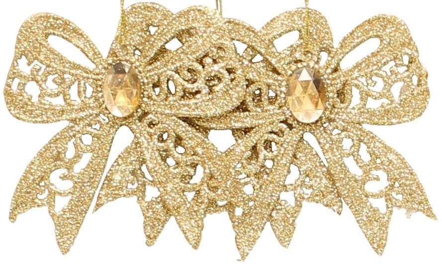 Set of 3 Glitter Bow Ornaments