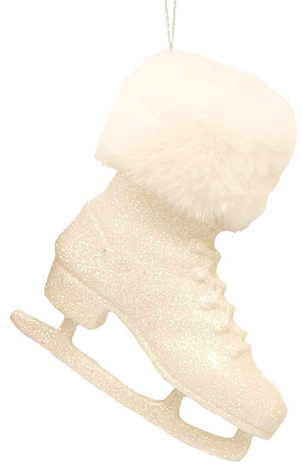 Glitter Skate/Boot Ornament with Fur Cuff