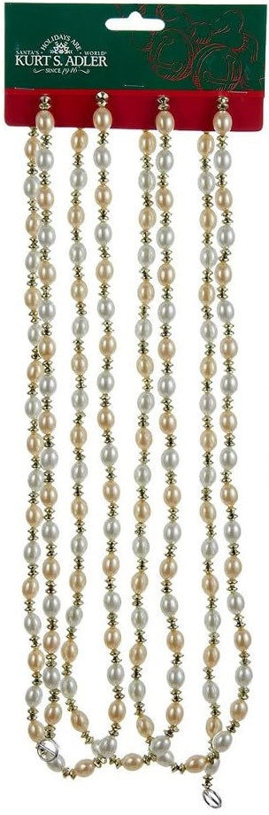 9' Ivory and Gold Beaded Garland