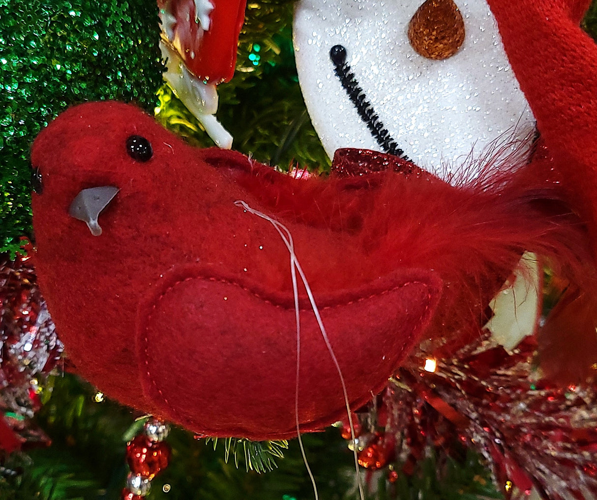 6.8" Feathered Cardinal Clip-On Ornament