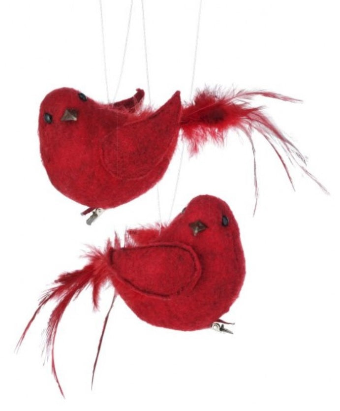 6.8" Feathered Cardinal Clip-On Ornament