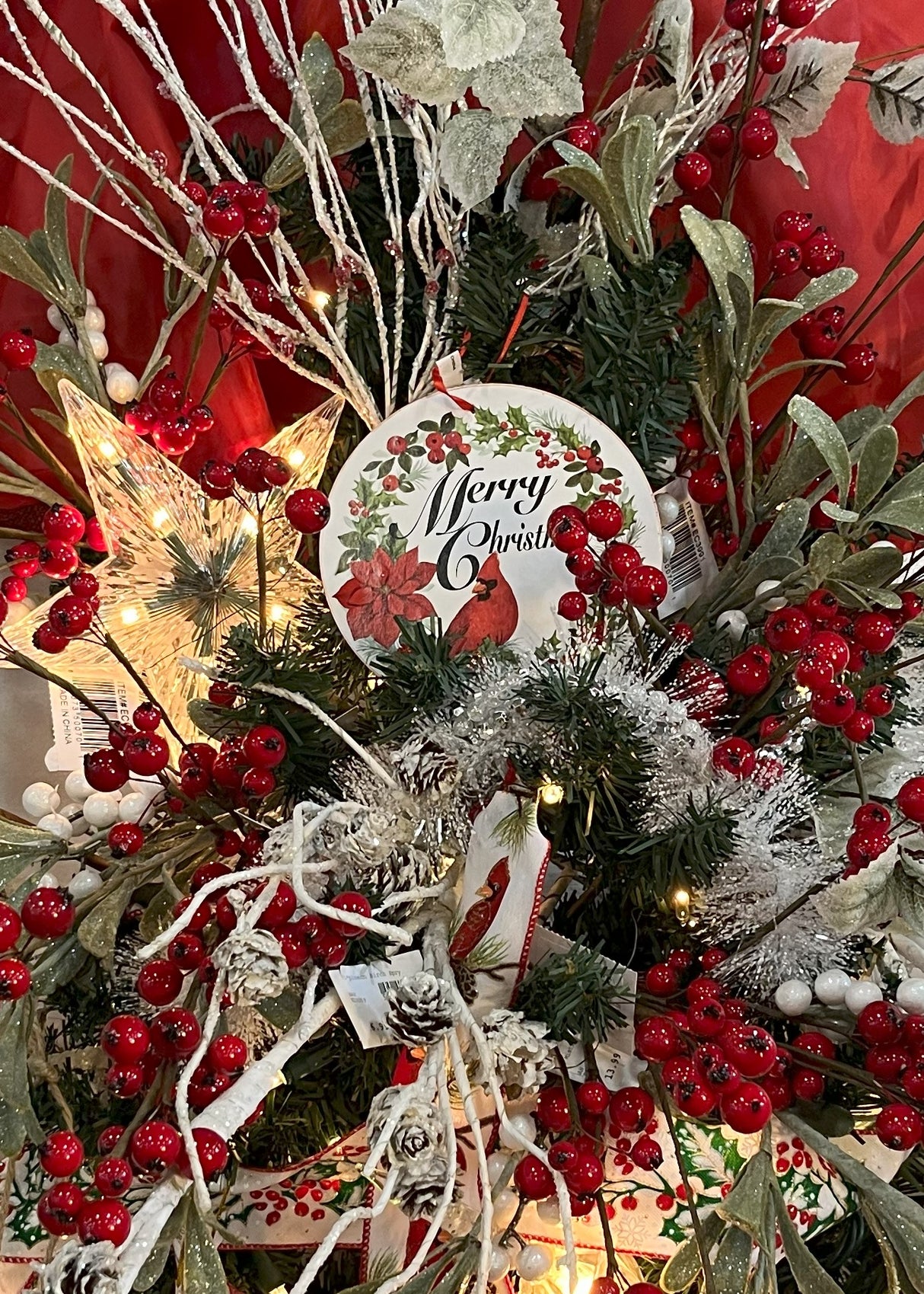 5" Round MDF Cardinal Sentiment Ornament