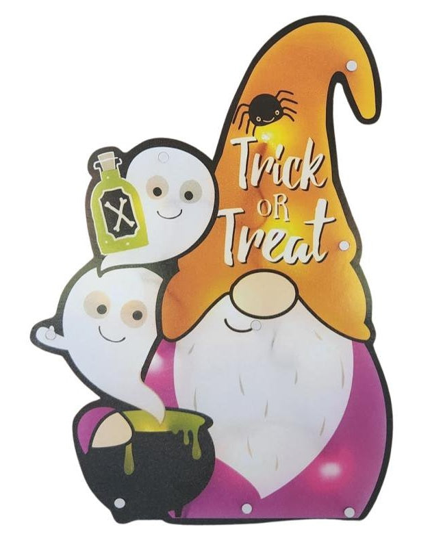 Halloween Trick or Treat Gnome Shimmer Window Decoration