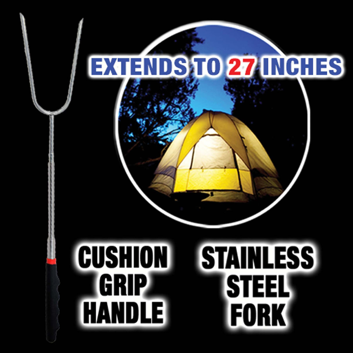 Open Flame Roasting Extendable Marshmallow Forks - 3 Pack