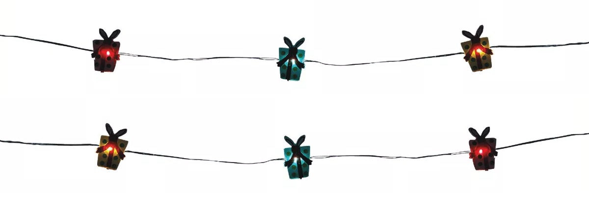 This image shows the red and blue present lights.