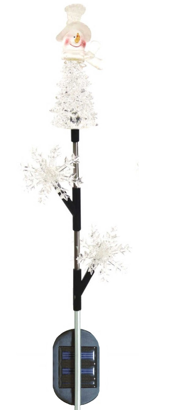 Snowman & Snowflake Solar Garden Stake