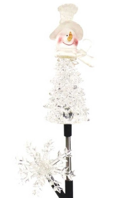 Snowman & Snowflake Solar Garden Stake