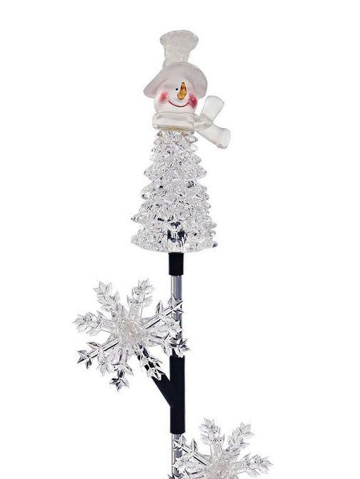 Snowman & Snowflake Solar Garden Stake