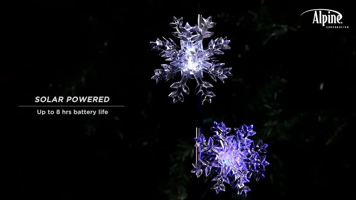 Snowman & Snowflake Solar Garden Stake