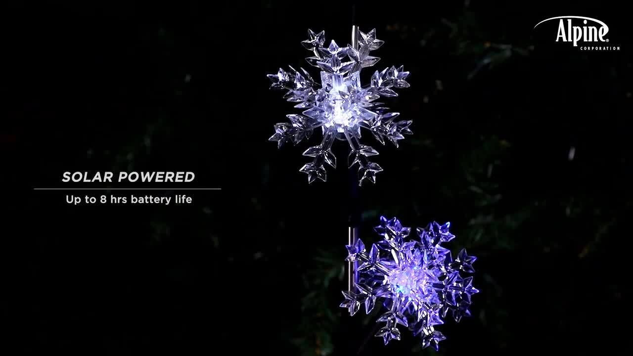 Snowman & Snowflake Solar Garden Stake