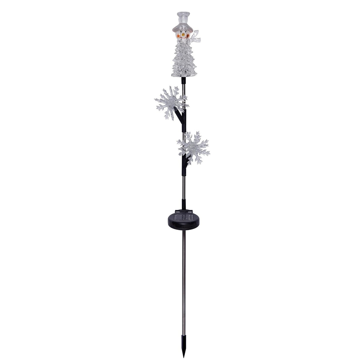 Snowman & Snowflake Solar Garden Stake