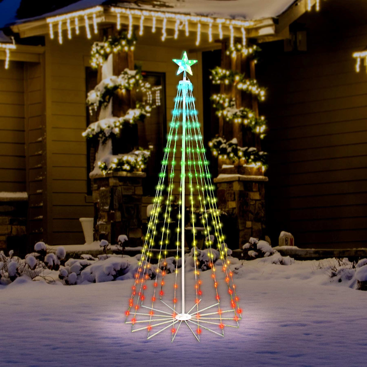 6' RGB Straight Frame Remote-Controlled LED Dancing Tree Decoration