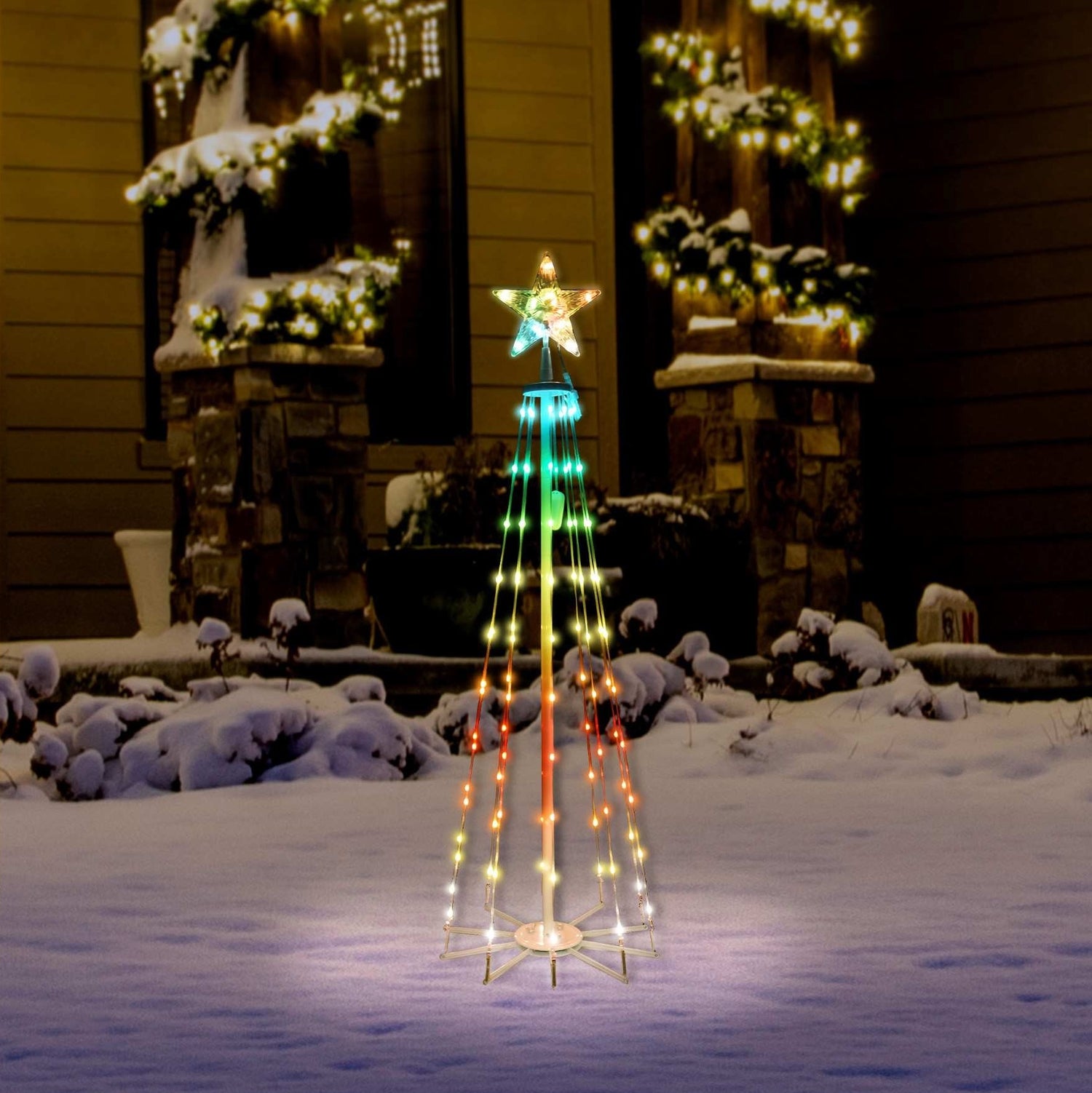 4' RGB Straight Frame Remote-Controlled LED Dancing Tree Decoration