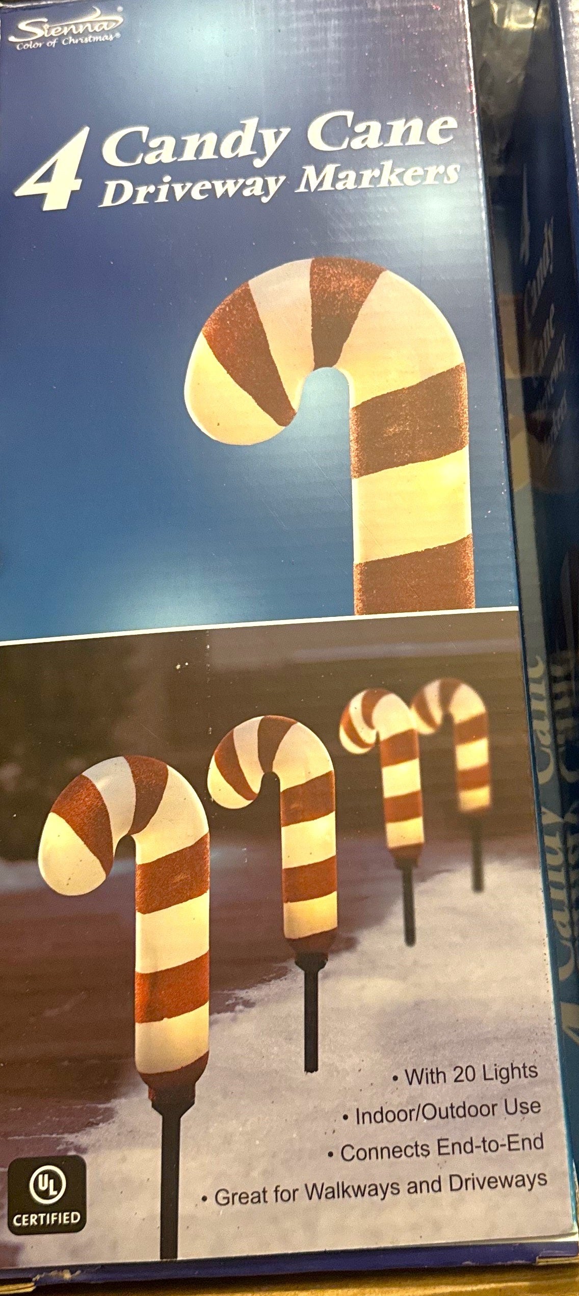 Set of 4 Candy Cane Pathway Christmas Lights