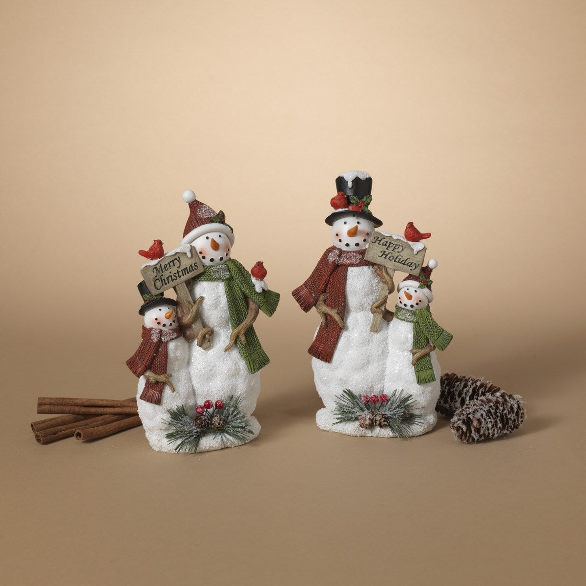 Decorative snowman figurines. This picture shows both options available.