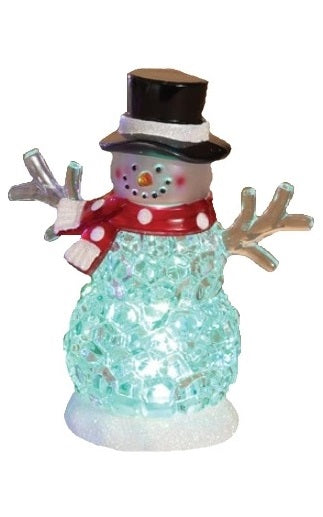 Tabletop decoration shaped like a snowman.