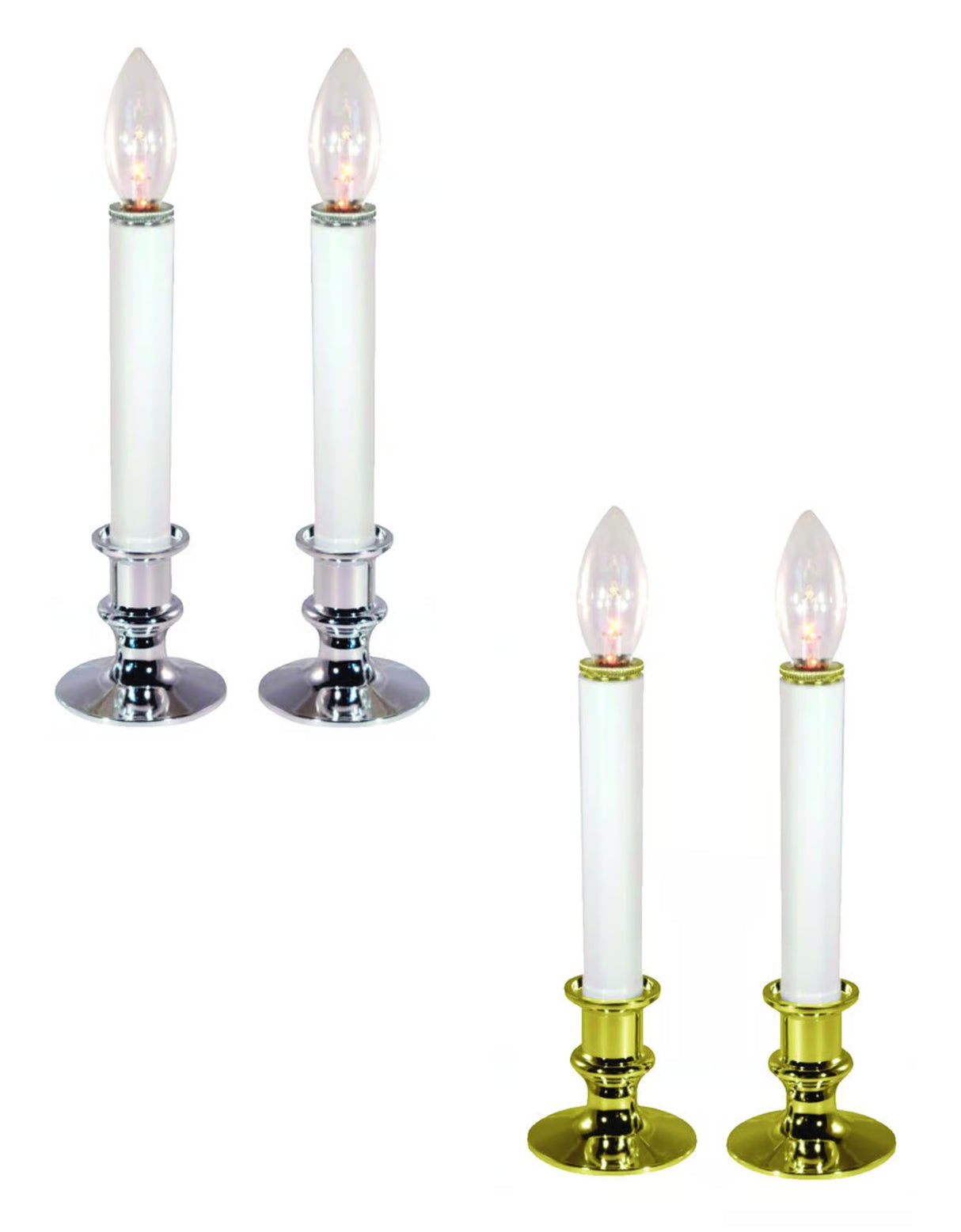 Set of 2 Battery-Operated Incandescent Candle Lights