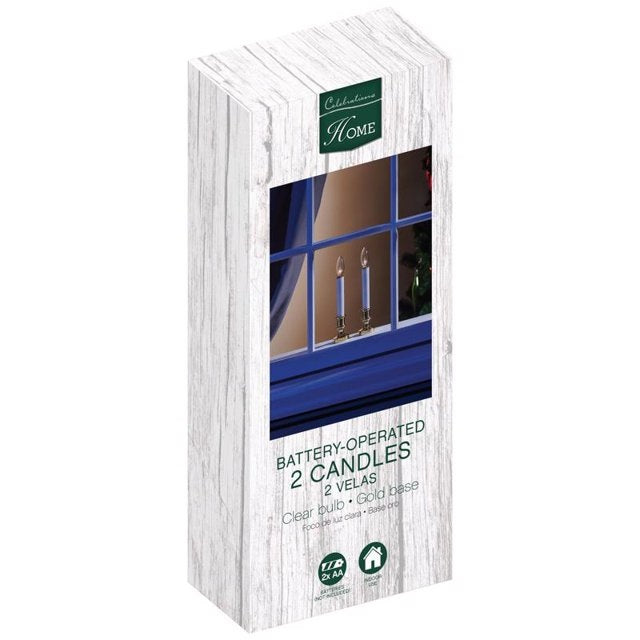 Set of 2 Battery-Operated Incandescent Candle Lights