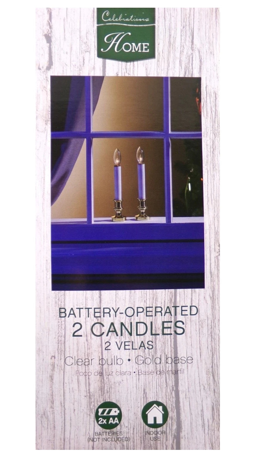 Set of 2 Battery-Operated Incandescent Candle Lights
