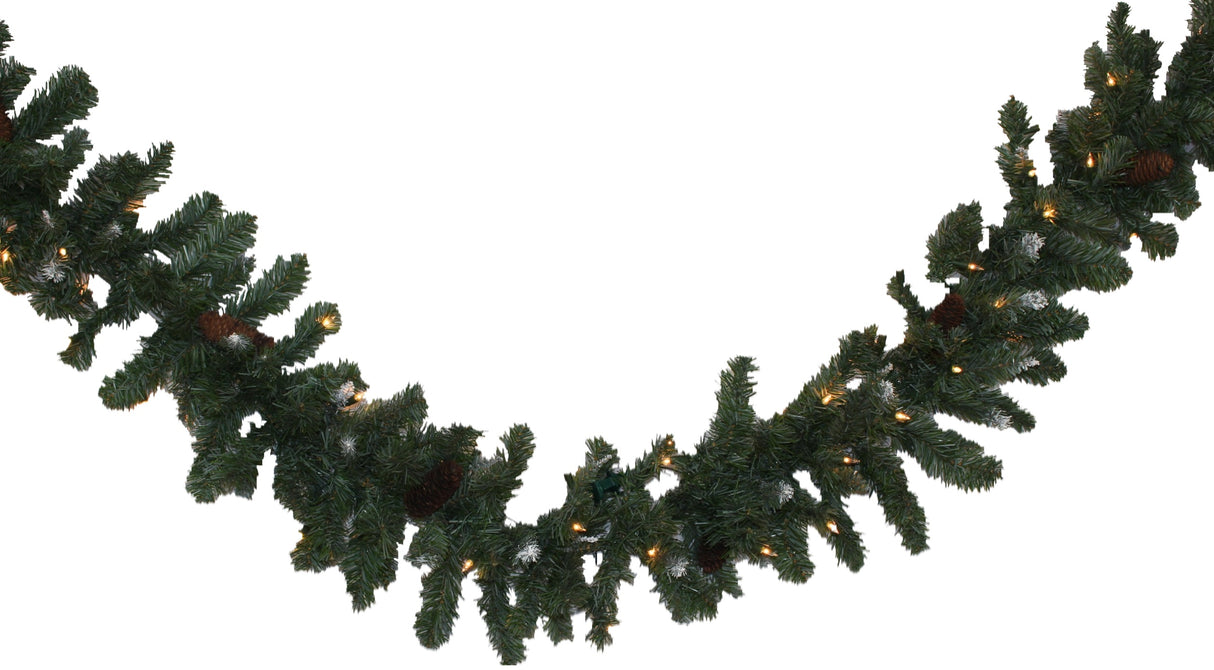 9' Pre-Lit Montana Garland with Pine Cones and Berries