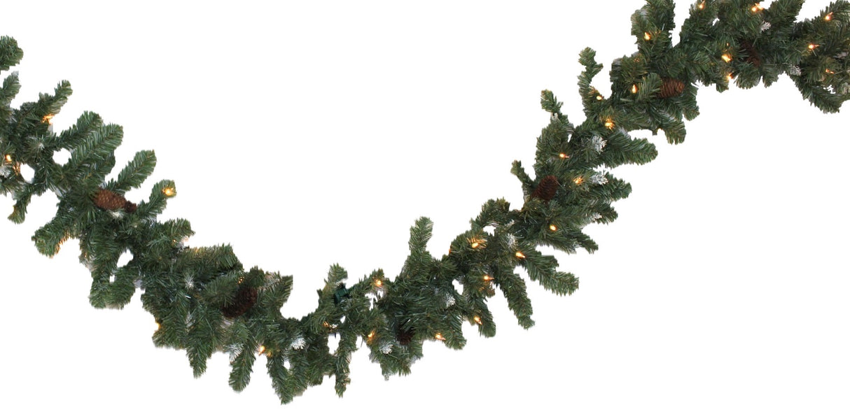 9' Pre-Lit Montana Garland with Pine Cones and Berries