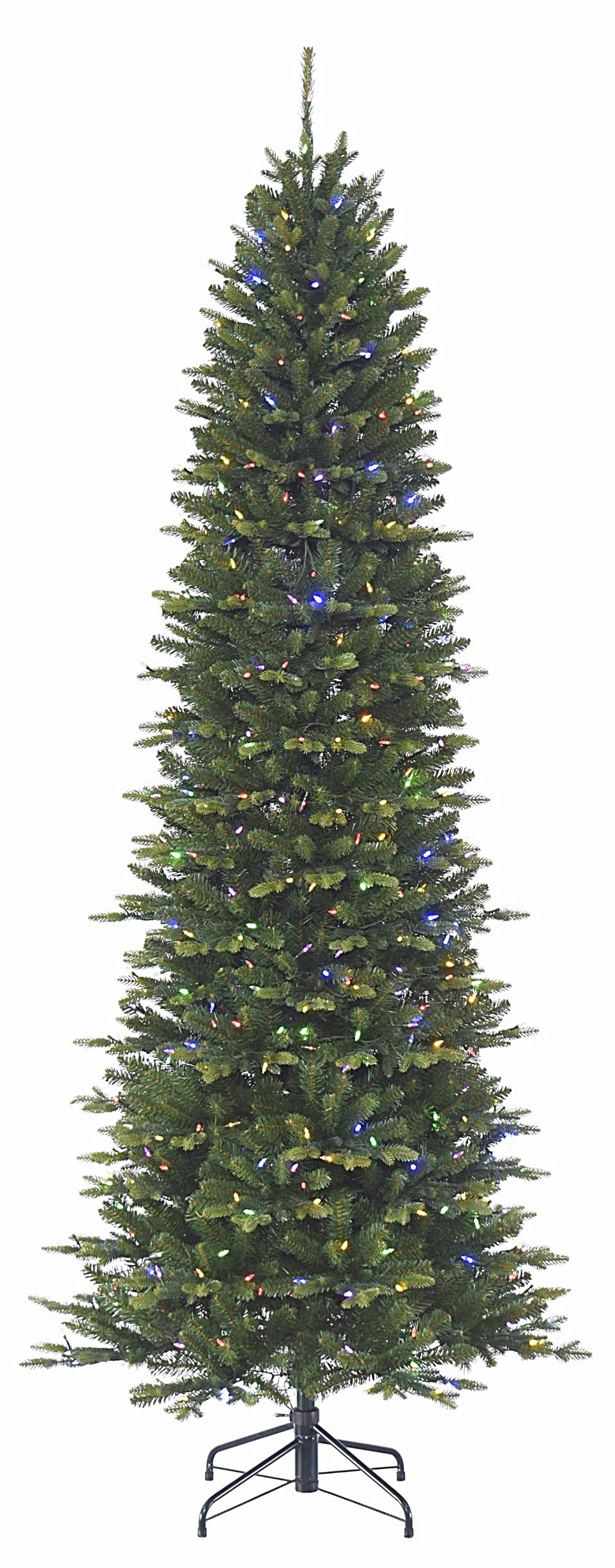 Artificial tree pre-lit with dual lights. Lights change from warm white to multi-colored.