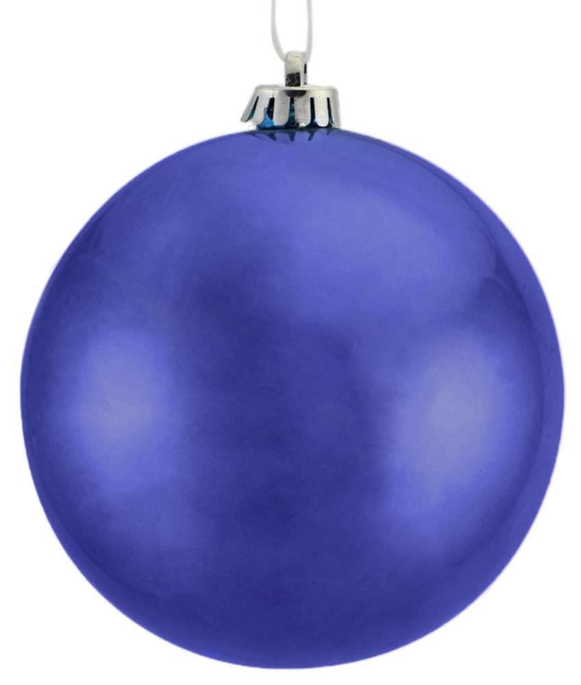 Smooth, shiny round blue ornament.