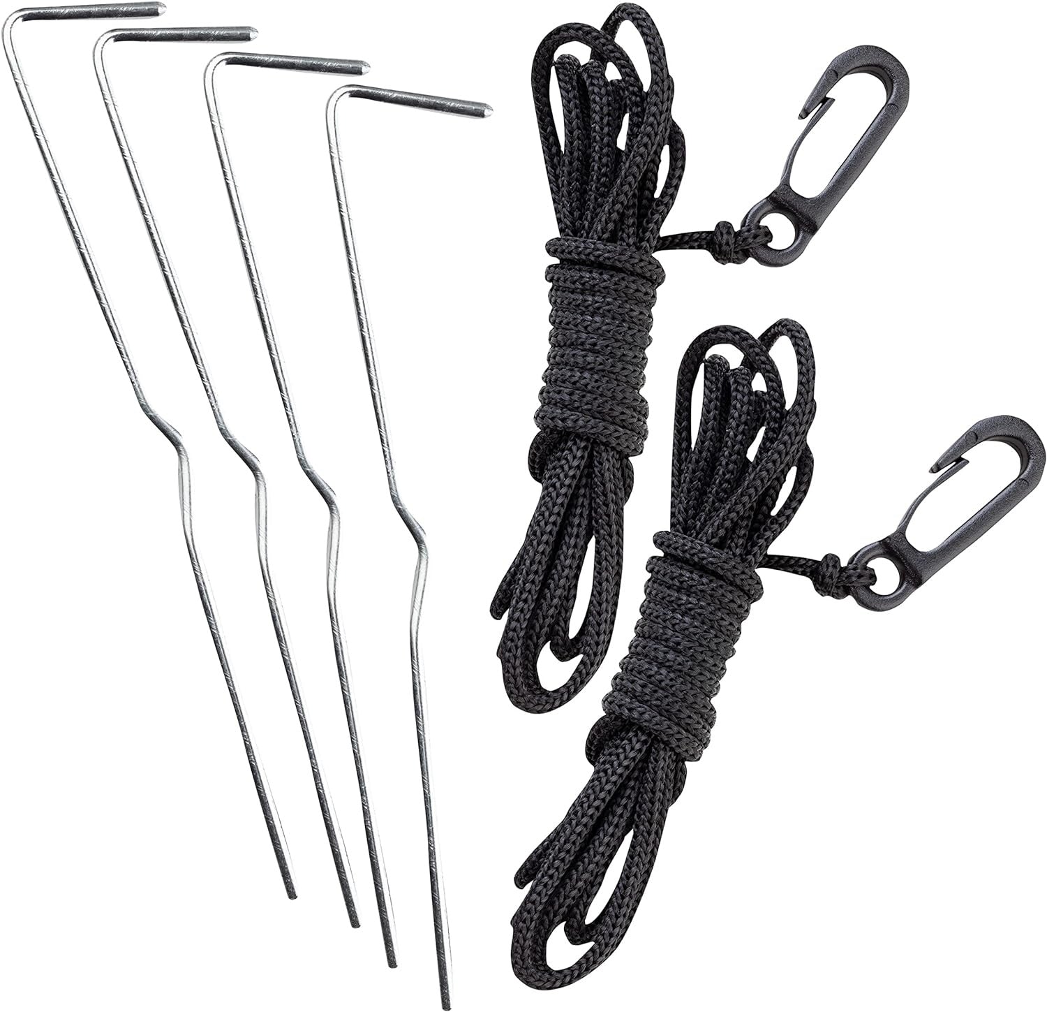 Stakes and tethers for an inflatable decoration.