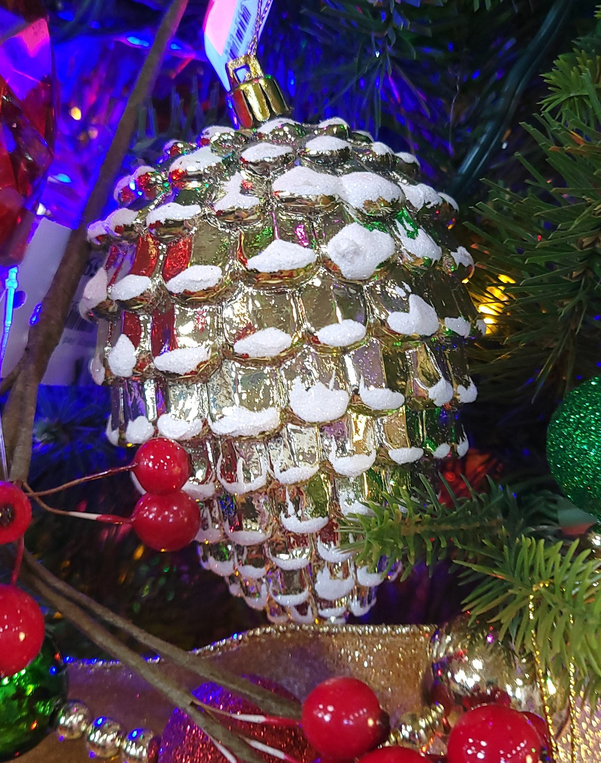 4.5" Gold Pine Cone Ornament