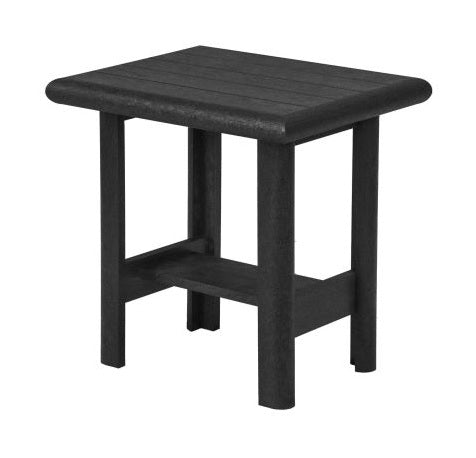A small, black end table
